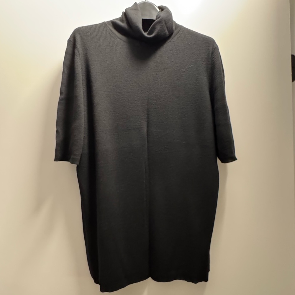 Theory Wool Black Ribbed Turtleneck XXL